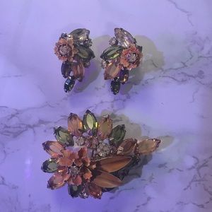 Vintage Alice Caviness brooch and earring set